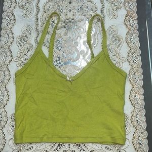 Aritzia Sunday Best Gracie lime green ribbed tank top